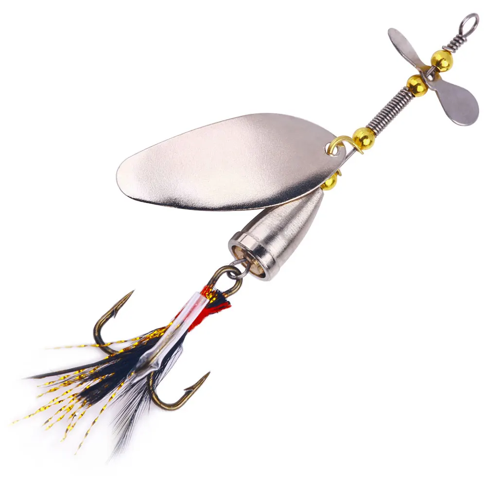 1 unidad/5 uds 9cm 10g cebos giratorios de pesca de lubina plantilla de metal señuelo cebo de pesca Spinner cuchara señuelos aparejos de pesca Zander Walleye pesca - imagen 3