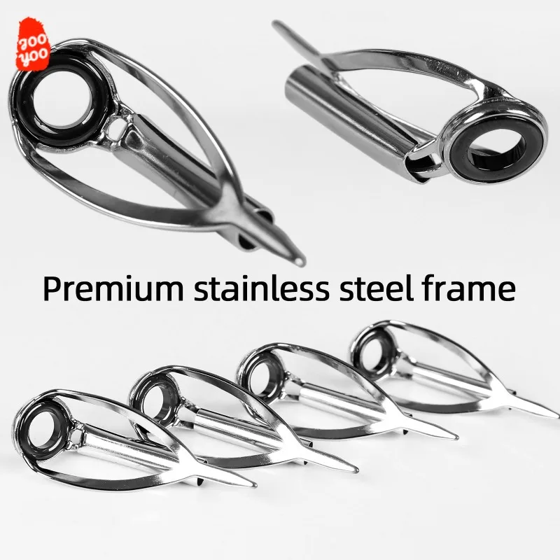 Kit de anillos guía de punta de caña antienredos, 10 Uds., varillas LUYA, varillas de mar, anillos superiores de fundición larga, ojos guía delanteros sobre líneas - imagen 2