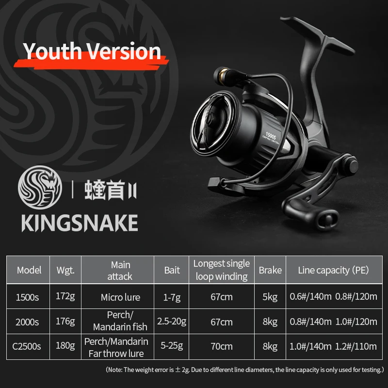 Carrete giratorio LINNHUE KINSNAKE II 1500-2500 función de disposición de cables densos cuerpo de fibra de carbono impermeable 9BBS carrete de pesca - imagen 5