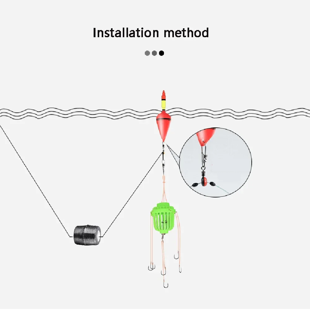 Alimentador de pesca, jaula para cebo, cesta lanzadora, soporte para alimentador, Kit de anzuelos de pesca de carpa con conector flotante, equipo de accesorios para plomo - imagen 3