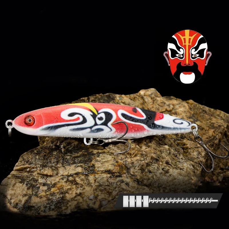 Un señuelo de pesca con un dragón pintado