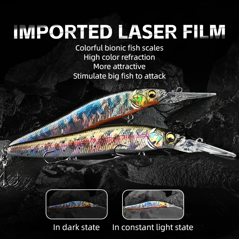 Señuelos de pesca MEREDITH Minnow Wobbler, cebo duro Artificial de 110mm, profundidad de 0-3m, cebos Jerk Bass Pike, hundimiento lento o flotación - imagen 5