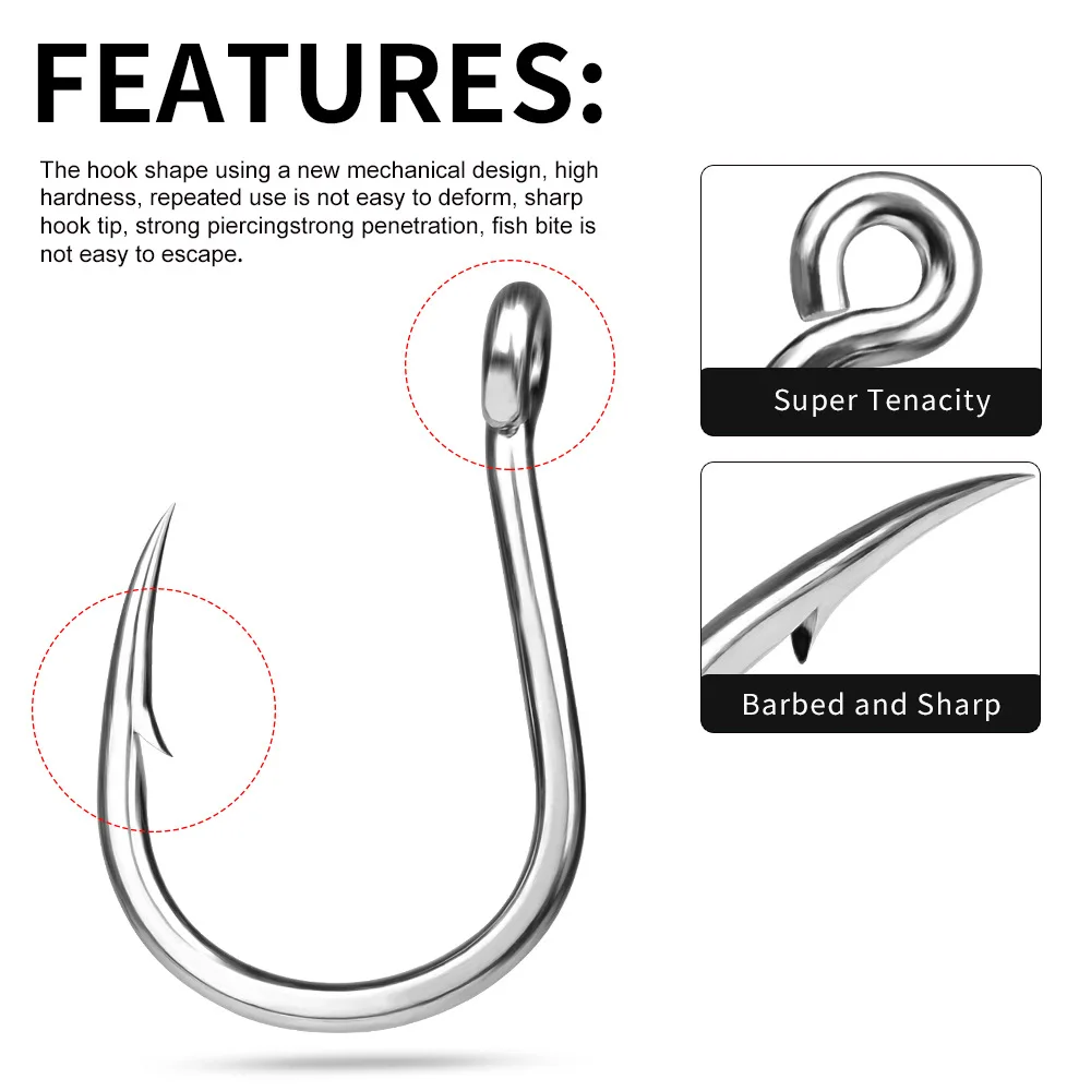 PROBEROS-anzuelo grueso de acero alto en carbono, anzuelo de hierro con anzuelo de púas para accesorios de equipo de pesca en río Haihu, venta al por mayor - imagen 5