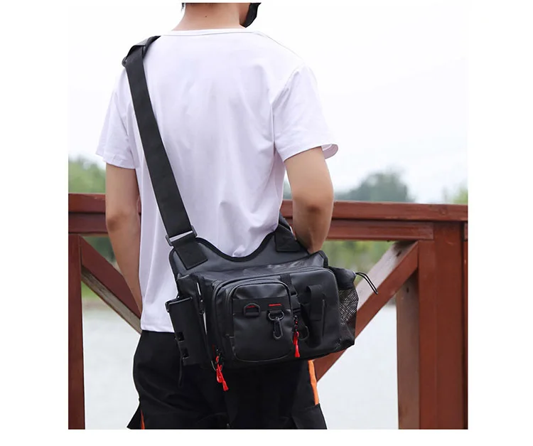 Bolsas de aparejos de pesca multifuncionales, organizador de herramientas de pesca al aire libre, impermeable, Lurefishing Bait, bolsa de almacenamiento de camarones de madera - imagen 4