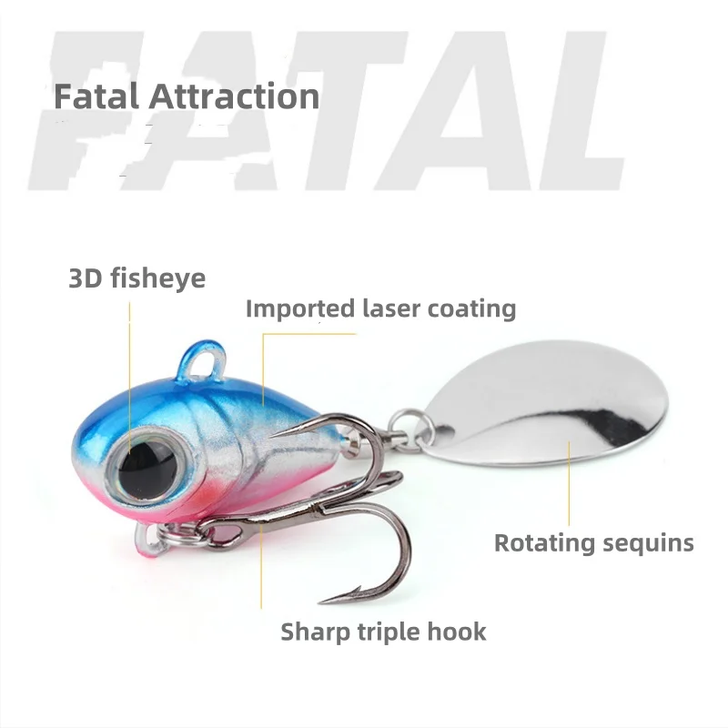 Señuelo VIB oscilante metálico para pesca – vibración y giro - imagen 5