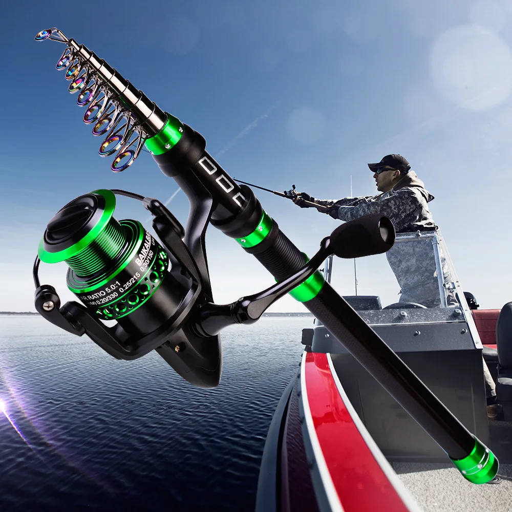 Caña de pescar telescópica de carbono, 7-13 secciones, caña giratoria, ultracorta, señuelo, Jigging, pesca al aire libre - imagen 2