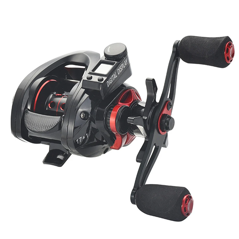 Carrete de Baitcasting con pantalla Digital luminosa 17 + 1BB 7,2: 1, relación de engranaje, carrete de fundición con carrete CNC para pesca en agua dulce y salada - imagen 5