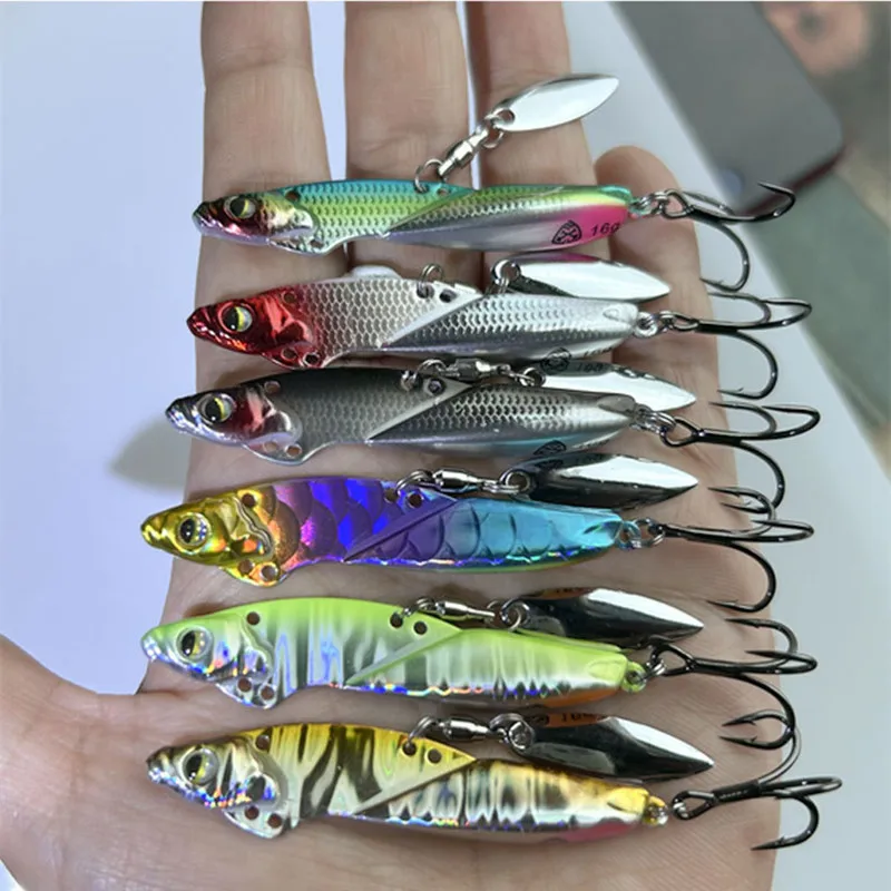 Señuelo de pesca Jigs VIB, cebo duro con vibración de fundición larga, Swimbait de doble gesto, 8g, 16g, 21g, rotación de cobre, señuelos artificiales Jigbait - imagen 2