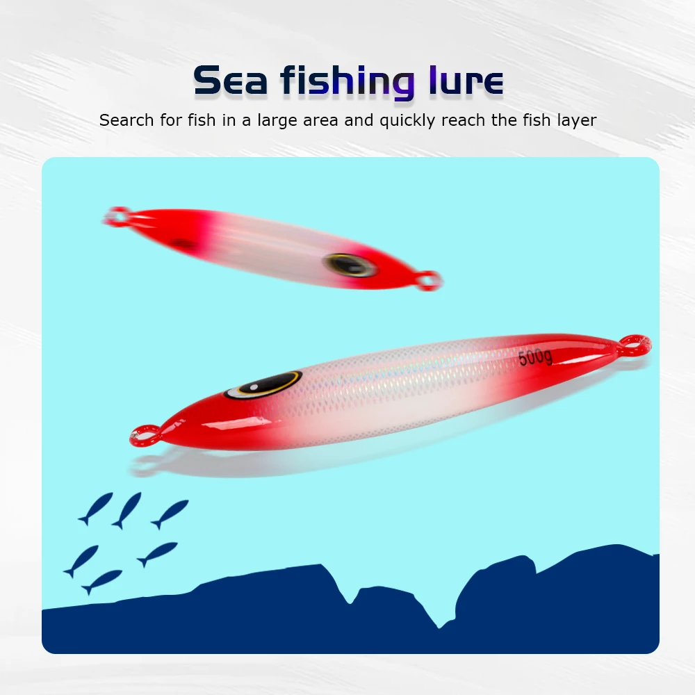 TOLU nuevo modelo 2025 plantilla de Metal de hundimiento lento 200g-600g plantillas de fundición larga para pesca en aguas profundas de agua salada - imagen 3