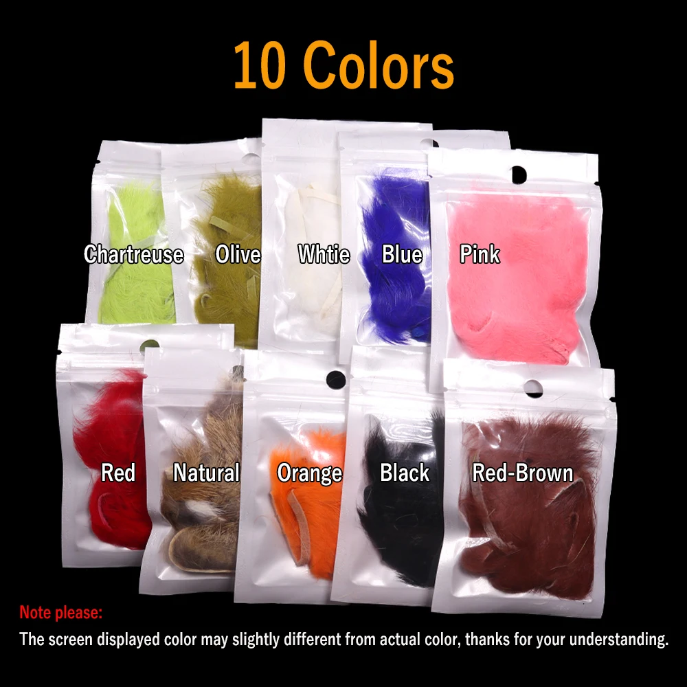 Wifreo, paquete de 2 tiras Zonker de pelo de liebre de piel de conejo suave para atado de moscas, Material para pesca en agua salada, Streamer, fabricación de moscas - imagen 3