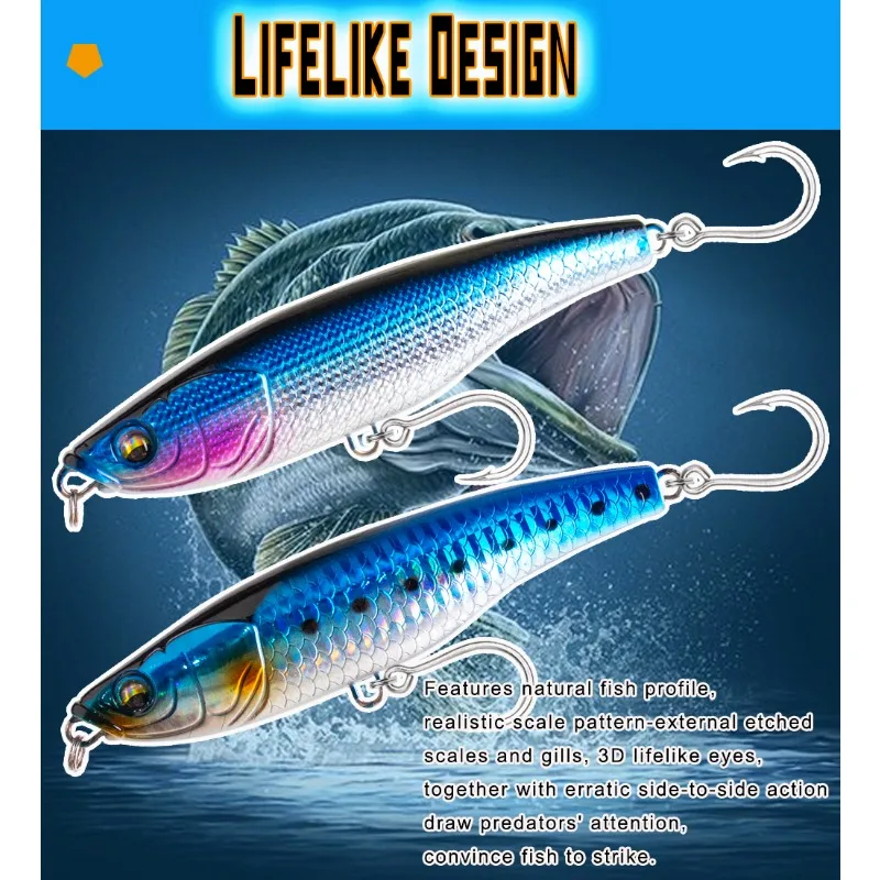 ALASICKA Señuelo lápiz hundible – Slow sinking para curricán marítimo - imagen 2