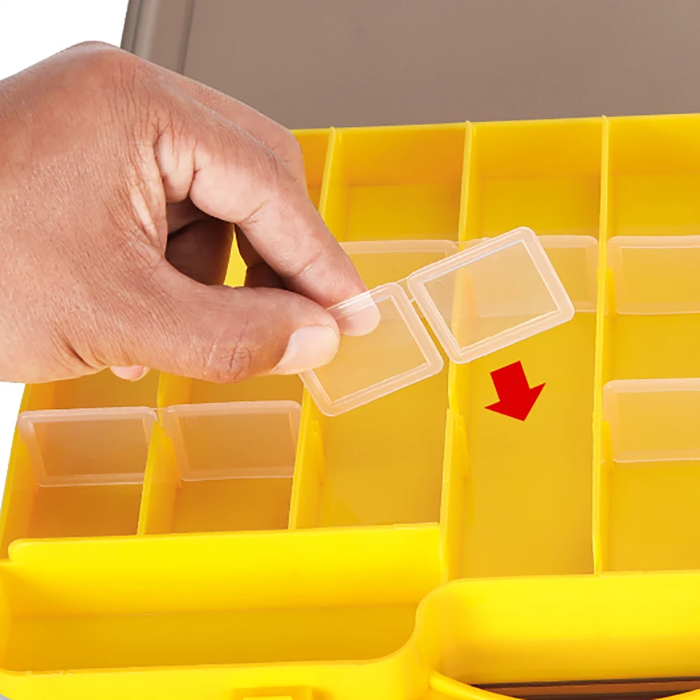 Cajas grandes para aparejos de pesca, contenedor de cebo de doble capa, deflector de almacenamiento de señuelos portátil, estuche con múltiples compartimentos, caja de herramientas para maleta - imagen 4