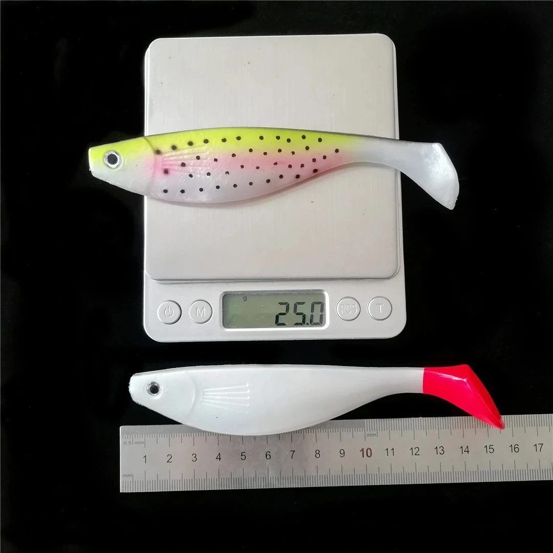 MUKUN-señuelo de Pesca de plástico suave, cebo de silicona Wobbler para Pesca de carpa, Lucio, 25cm/71,5g, 15cm/25g - imagen 4