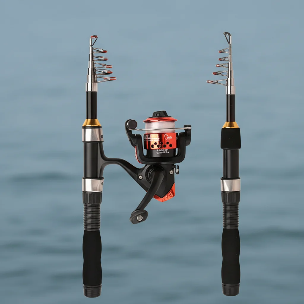 Caña telescópica fibra de carbono – Mini portátil pesca deportiva - imagen 5
