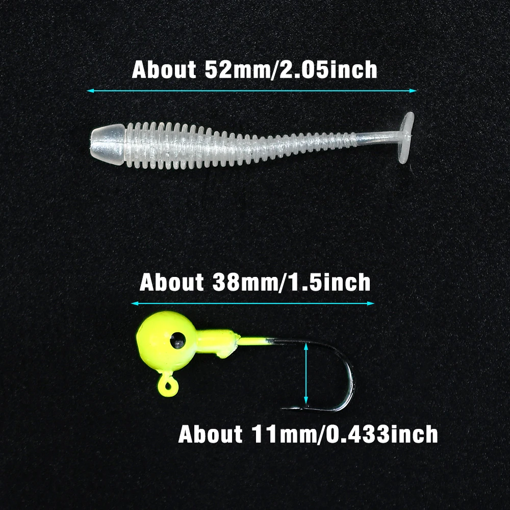 18 uds/20 piezas Uds 5cm/0,6g gusanos de silicona cebo suave Jigging Wobblers señuelo de pesca anzuelos conjunto de Swimbaits artificiales para aparejos de carpa lubina - imagen 2