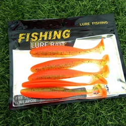 Swolfy, 5 uds., señuelo suave de 12cm, 8,7g, señuelo de pesca de goma, cola en T, sábalo, Swimbaits, cebo de silicona, cebo suave para perca, Lucio