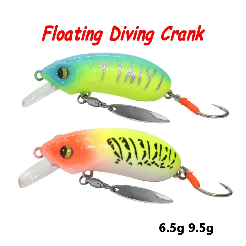 Wobbler manivela buceo flotante para lubina, perca y trucha