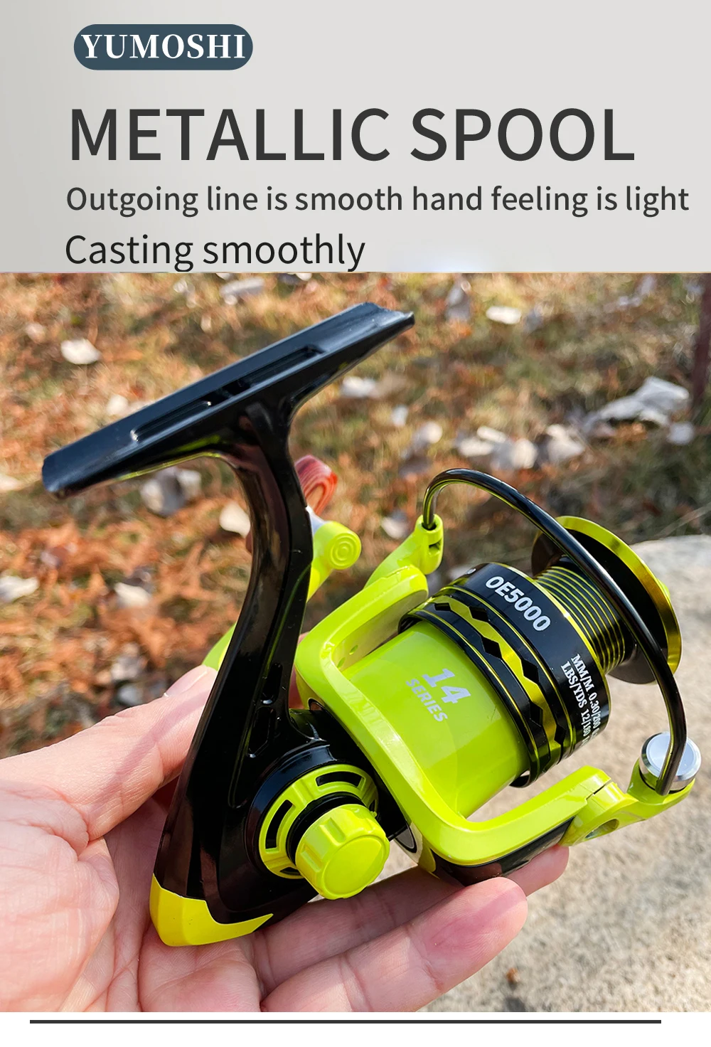 Experimente un lanzamiento suave con el carrete metálico de YuMoshi para la pesca sin esfuerzo