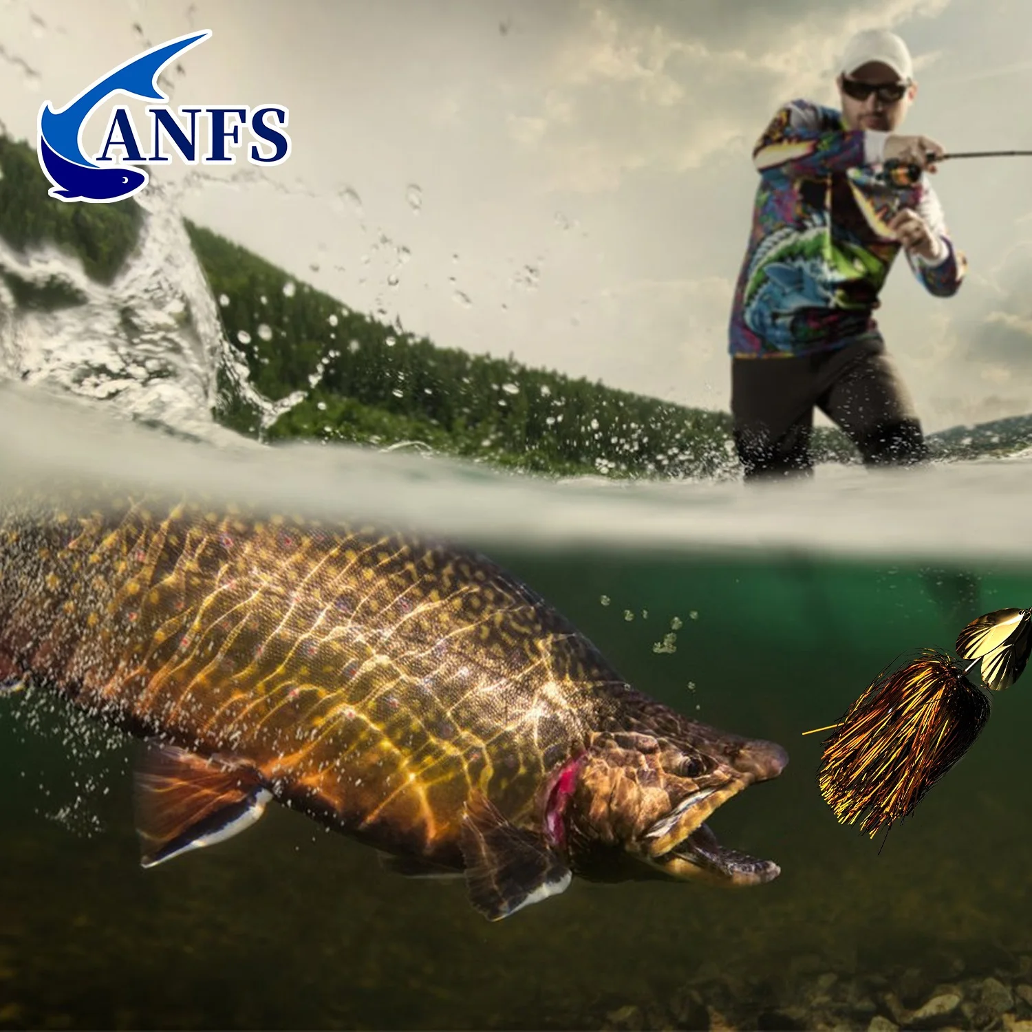 ANFS Mosky Pike Spinner Bucktail – Señuelo metal pesado para lucio - imagen 5