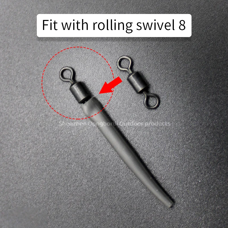 Accesorios de pesca de carpa con manga de tungsteno pesado, 8 Uds., 20mm/33mm, aptos para un tamaño 8, giratorio para aparejos terminales de aparejo de pelo de pesca de carpa - imagen 4