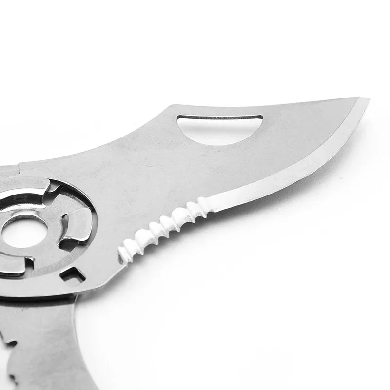 Cuchillo multifuncional para tarjetas al aire libre EDC, herramienta de reparación portátil de acero inoxidable, cuchillos plegables para acampar y senderismo, abridor de botellas con llave hexagonal - imagen 3