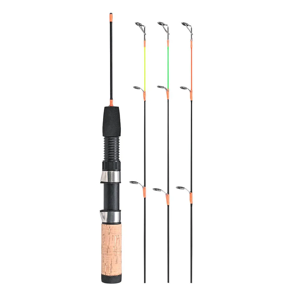 Caña pesca hielo mango corcho – Fibra de vidrio ligera - imagen 2
