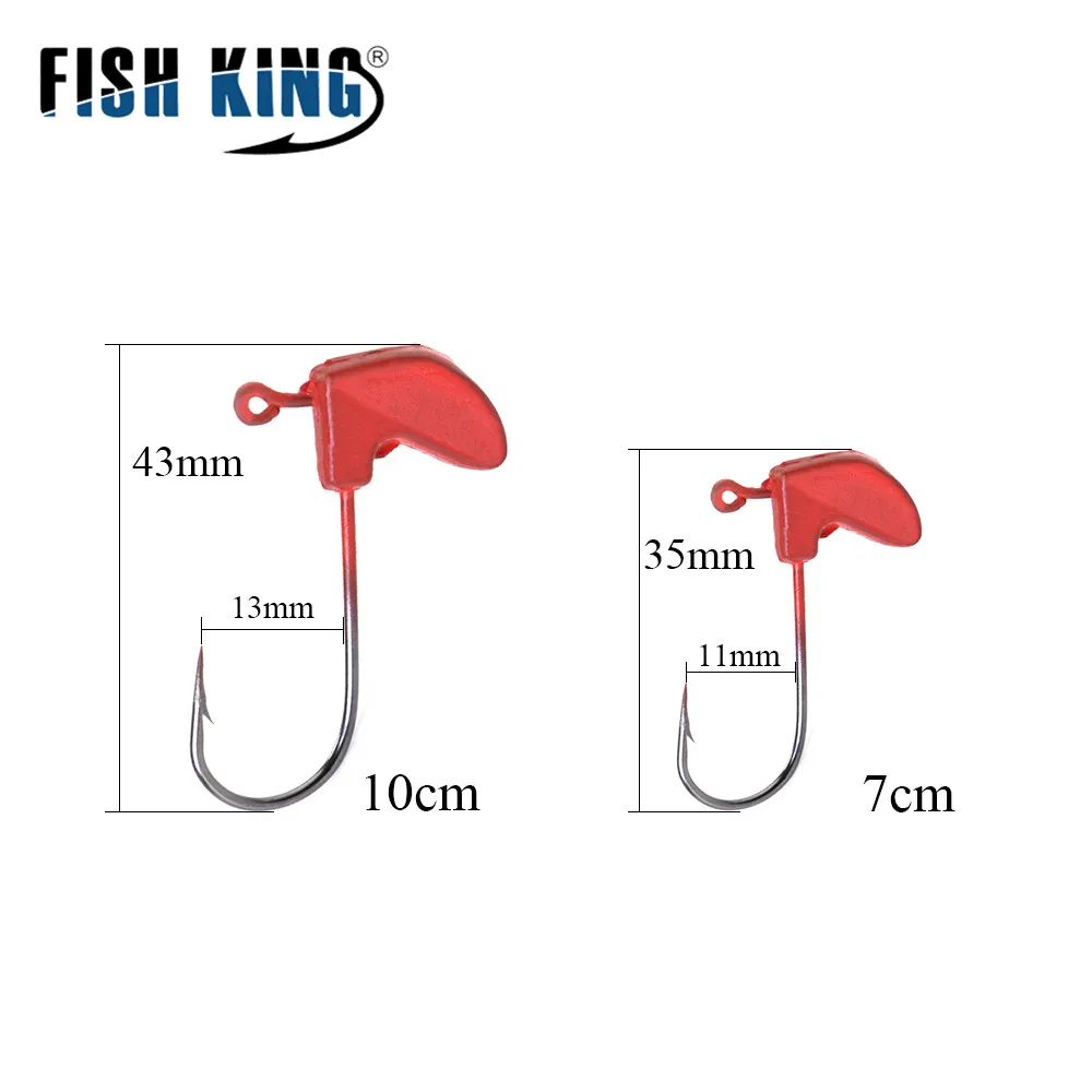 FISH KING-señuelos de pesca de camarones blandos, cebos artificiales de 7cm/7g, 10cm/14,5g, cebo biónico suave con anzuelo de peso, 2 piezas/3 piezas - imagen 3