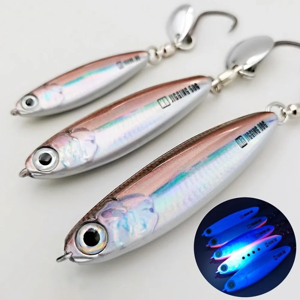 Placa de hierro regordeta corta, cebo, placa de hierro, diseño 3D, plantillas de Metal UV, revestimiento UV, cuchara giratoria, señuelo de caballa, 30g/40g/60g - imagen 4