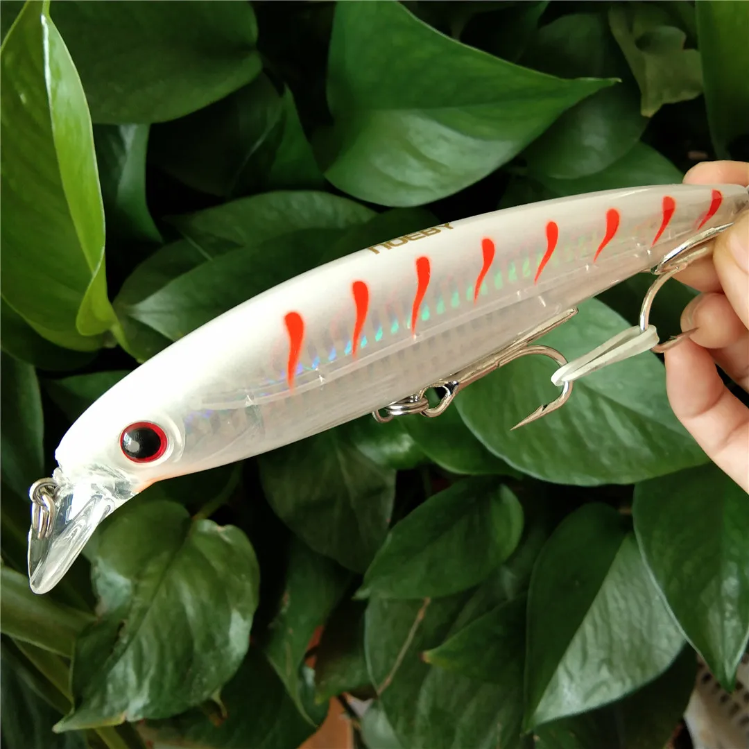 NOEBY 4 Uds. Señuelos de pesca de pececillo curricán 140mm 40g Wobblers flotantes cebos duros artificiales para Lucio Señuelos de pesca de agua salada - imagen 3