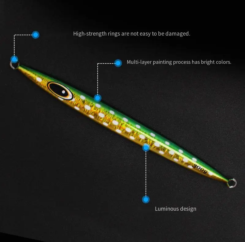 Señuelo de pesca de plantilla de Metal, cebo duro Artificial para pesca de mar, de 100-400g, velocidad de Jigging lento profundo, de agua salada para atún, 2 piezas - imagen 3