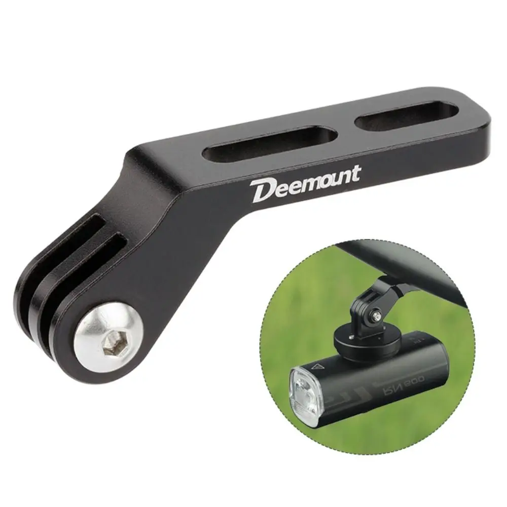 Manillar de bicicleta integrado debajo del soporte, 2 orificios preestablecidos, resistente para montaje de cámara GoPro, adaptador de extensión de aleación compacto