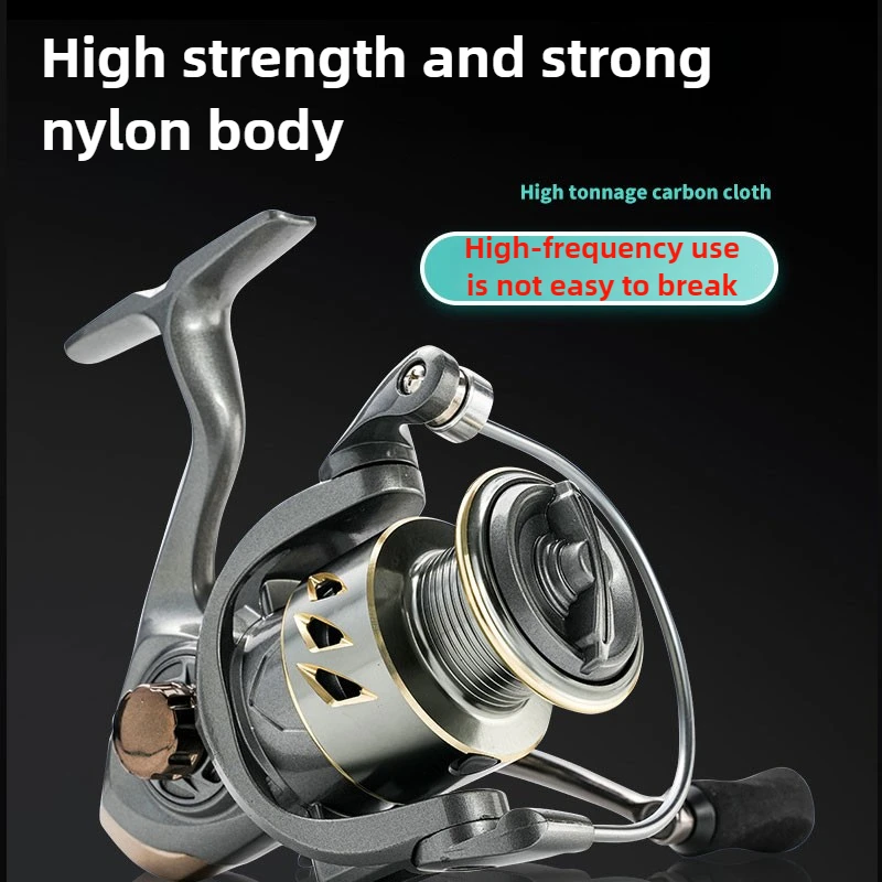Carrete giratorio con relación de engranaje 5,2: 1, arrastre máximo de 8kg, 2000-7000, caña de mar, carrete de sedal de Pesca de Metal, herramientas de Pesca - imagen 3