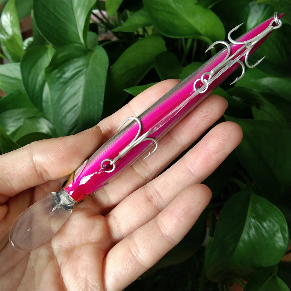 TSURINOYA-pesca de pececillos de hundimiento, 3 piezas, 115mm, 18,5g, 115S, rango máximo de 2,8 m, lubina de agua salada, pesca de Lucio, Jerkbait Artificial duro - imagen 4