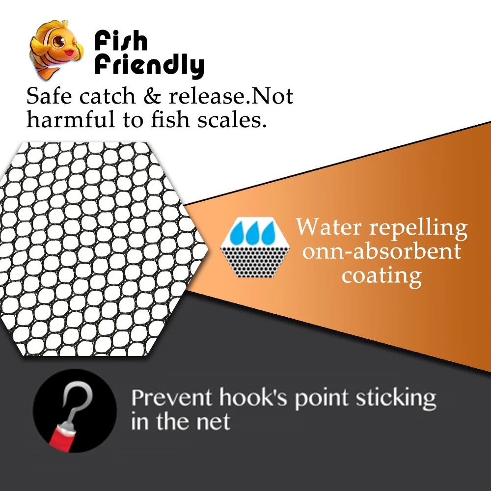 Red segura y efectiva para peces para un fácil manejo y recubrimiento repelente al agua