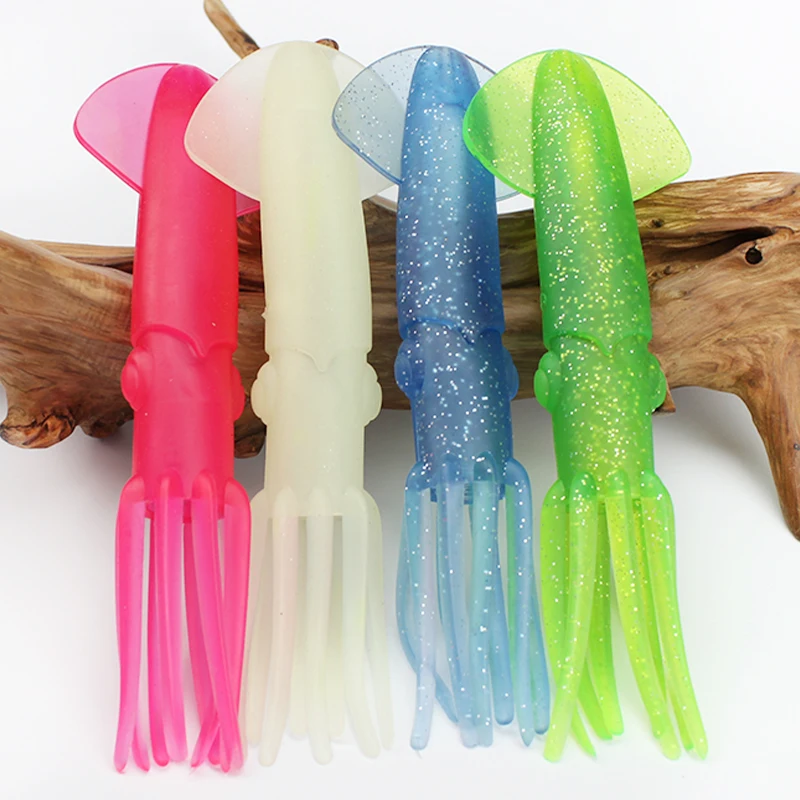 WEIHE Pulpo luminoso artificial 22cm – Señuelo suave para calamar