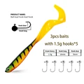 3pcs bait 5pcs hooks