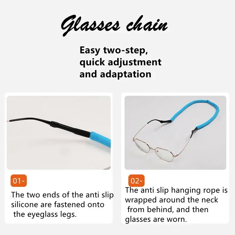 Gafas de sol flotantes para deportes acuáticos Unisex, cadena antideslizante, cuerdas para gafas, soporte de cordón, gafas de lectura, cuerda - imagen 5