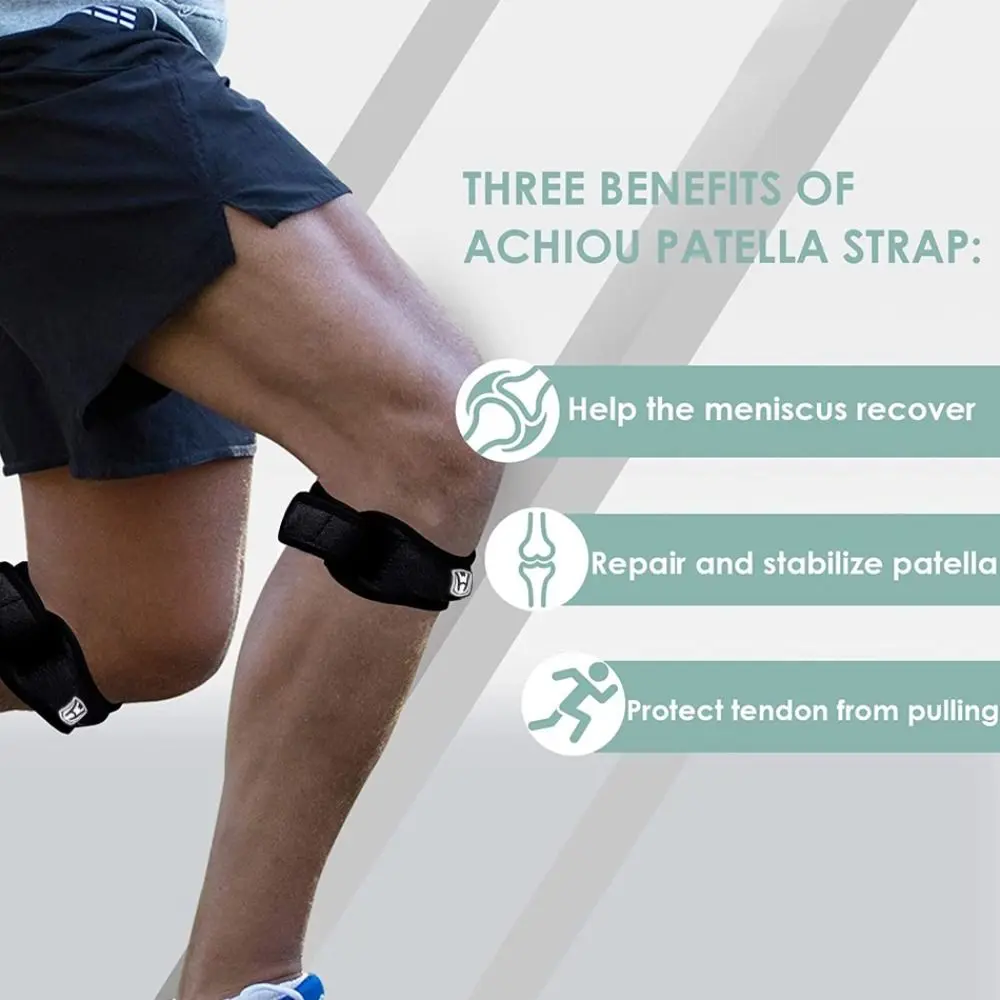 1 par de rodilleras deportivas ajustables con correa para rótula, rodilleras deportivas de compresión Eva, rodillera transpirable que absorbe los golpes, rodillera para ciclismo - imagen 4