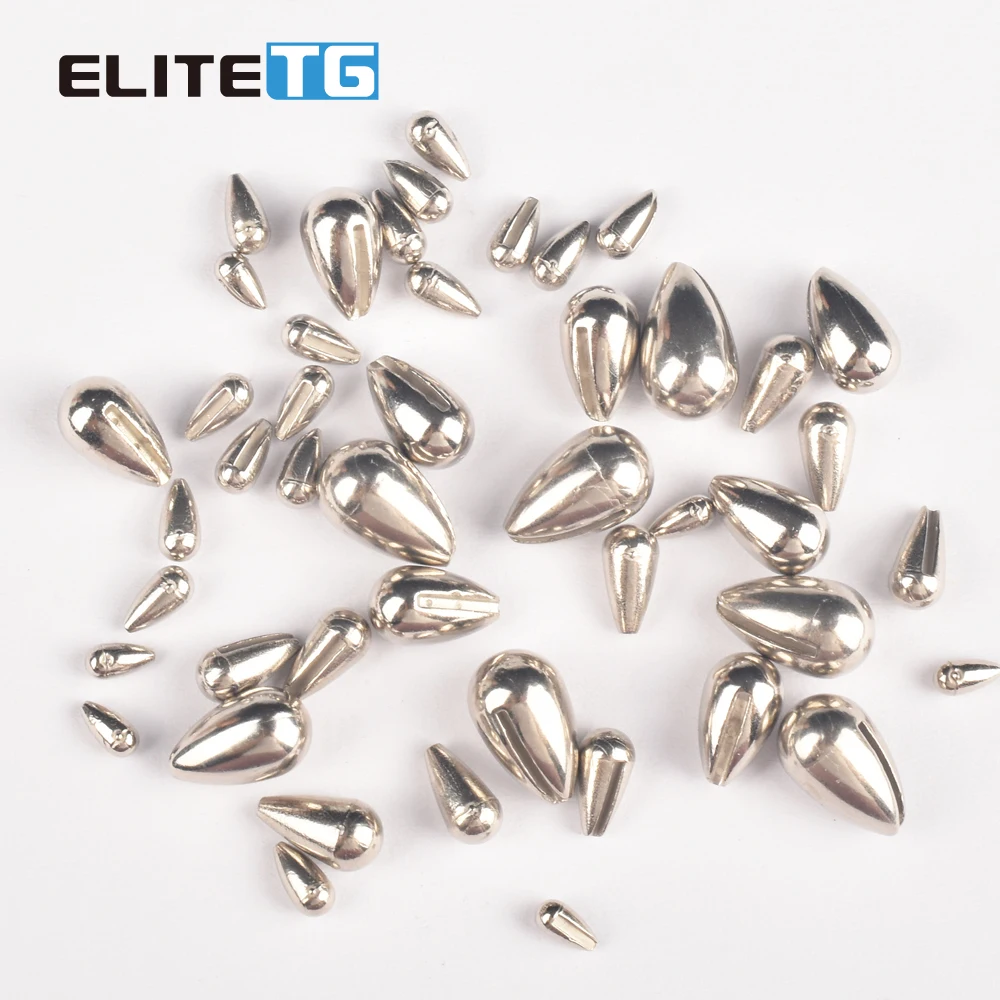 Elite TG 100 Uds cabeza de anzuelo de pesca en hielo sin gancho, cuentas DIY de hielo de Color primario de 2,7-7mm, señuelo Bluegill de perca de invierno con forma de lágrima