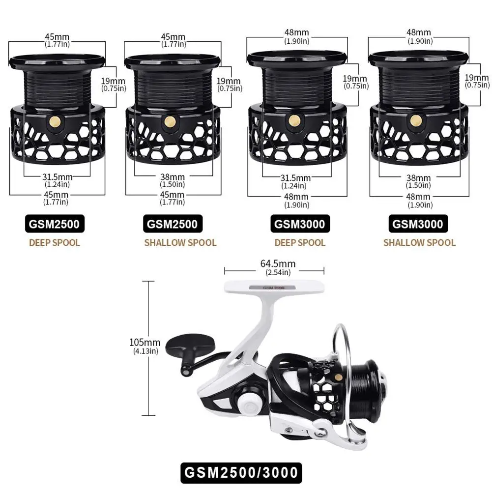 Carrete de pesca con señuelo de doble línea 5,5: 1 relación de engranaje 7kg, arrastre máximo 7 + 1bb, aparejos de pesca de fundición larga - imagen 4