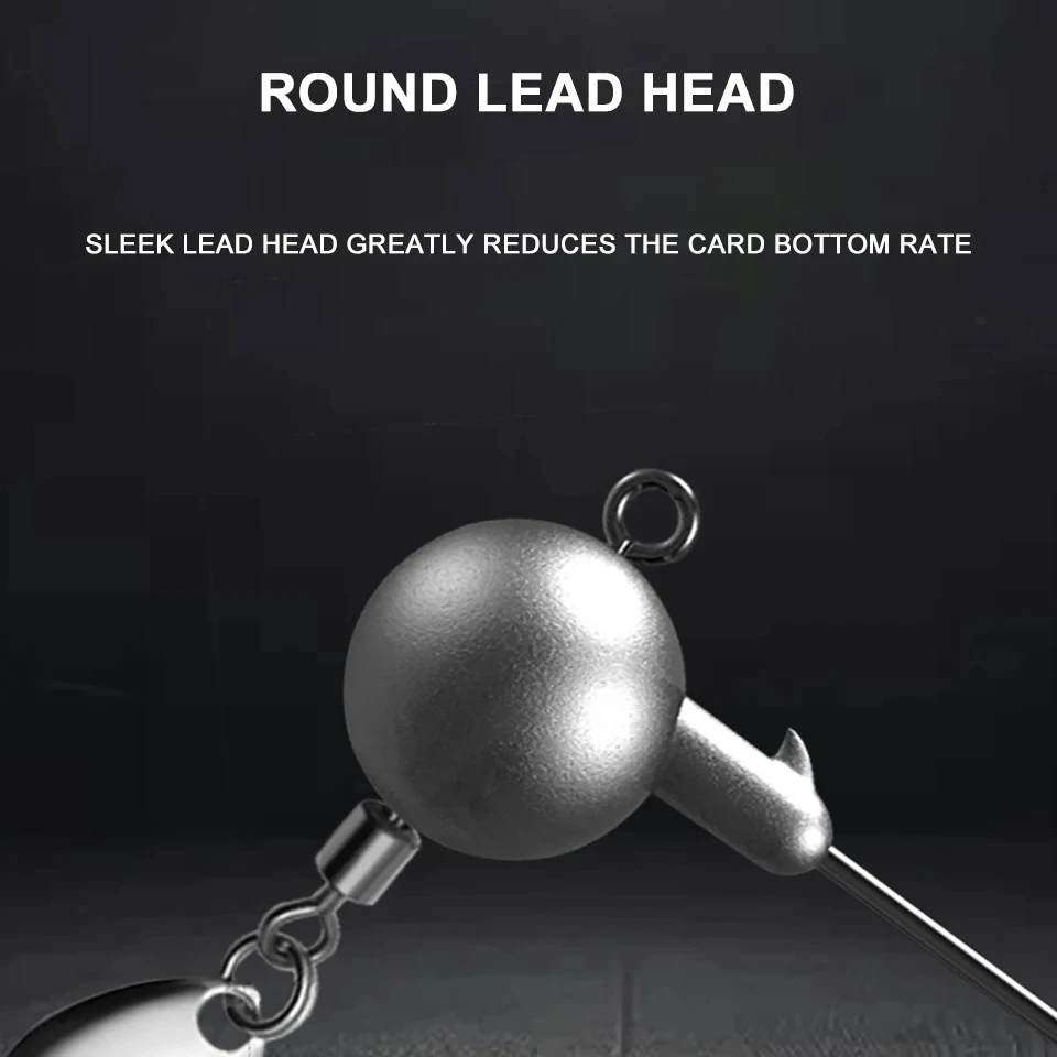 WALK FISH 5 unids/lote 2,3-8,3g anzuelo con cabeza de anzuelo de plomo con cuchara giratoria de Metal lentejuelas ruido suave señuelo gusanos accesorios de aparejos de pesca - imagen 5