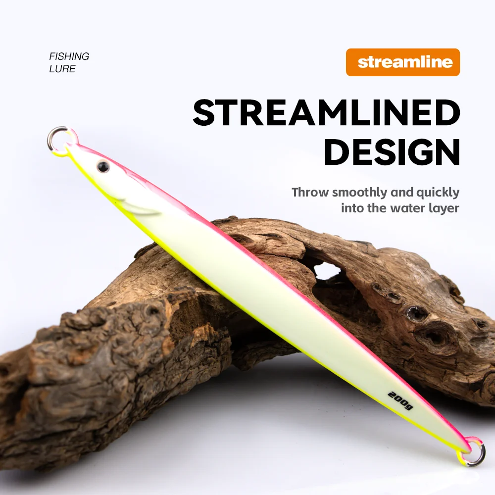 Señuelo de pesca de metal de hundimiento rápido y largo, cuchara para jigging, 200 g, 300 g, 400 g, señuelo de pesca de metal artificial para orilla, aparejos de pesca en el mar - imagen 3