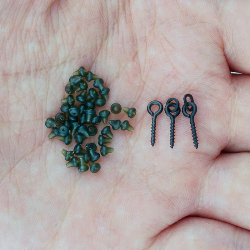 70pcs/pack Carp Fishing Accessories Fishing Hook Bait Screw Stopper Rubber Bead Spinner Rig Stopping Bead Fishing Tool - imagen 3