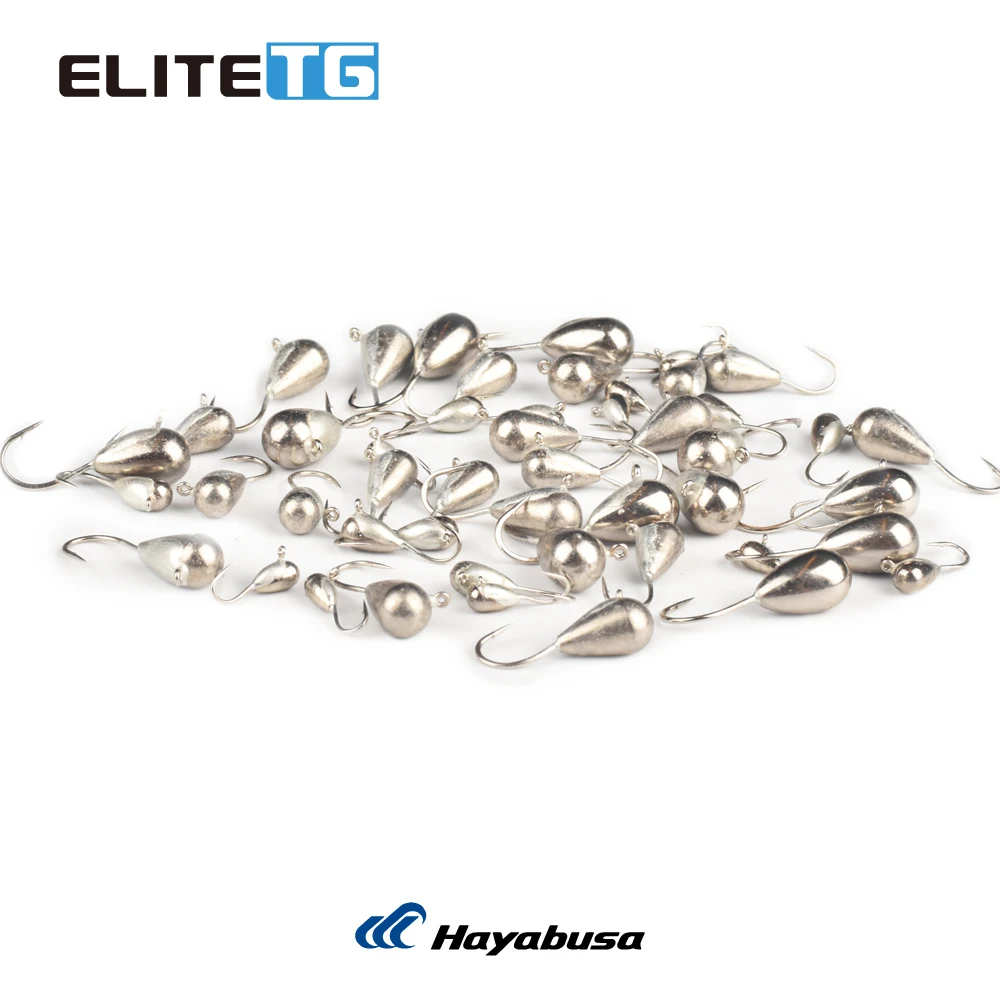 Elite TG 10 Uds pesca hielo Mormyshka Drop Jigs, sin pintar 2,7-7mm Hayabusa gancho de hielo Winter Bream Crappie perca señuelo suave Tackel - imagen 3