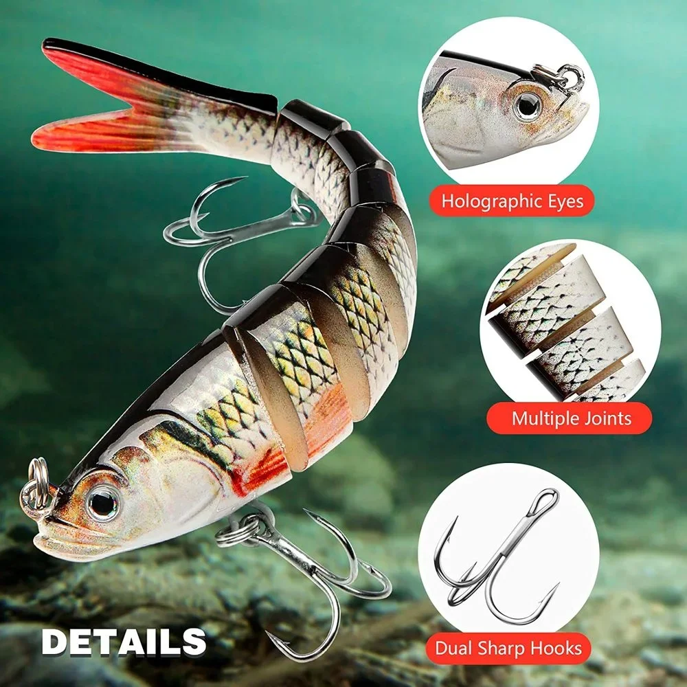 WHYY-señuelo de pesca articulado de múltiples secciones, Wobbler Crankbait, cebo duro Artificial, Swimbait, aparejos de pesca de carpa - imagen 3