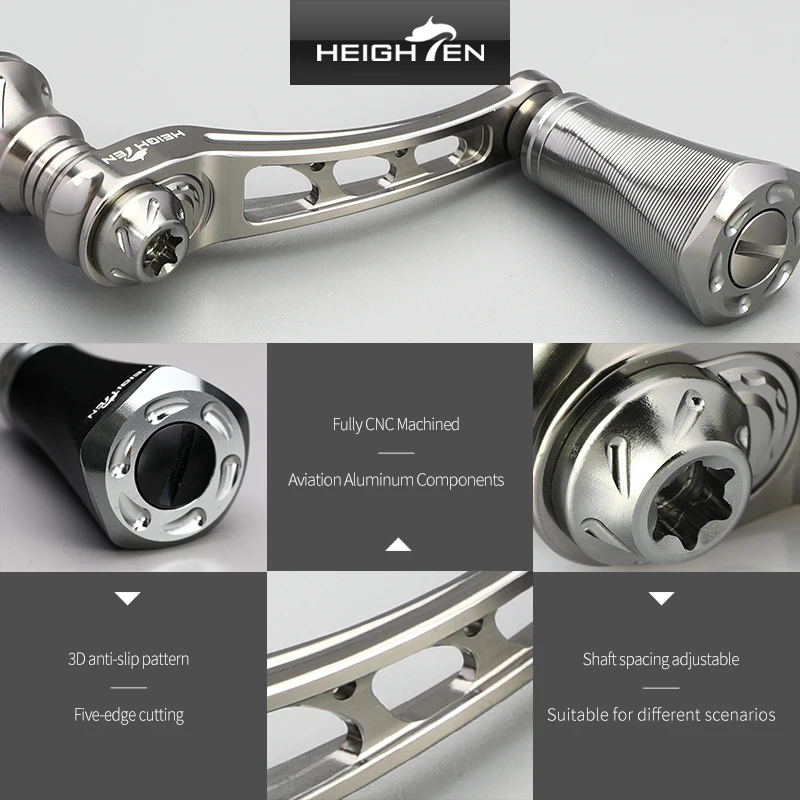 Carrete giratorio de aumento, mango único, longitud ajustable de 45mm a 50mm con perilla de 19,3mm, accesorios de modificación de pesca con señuelo - imagen 5