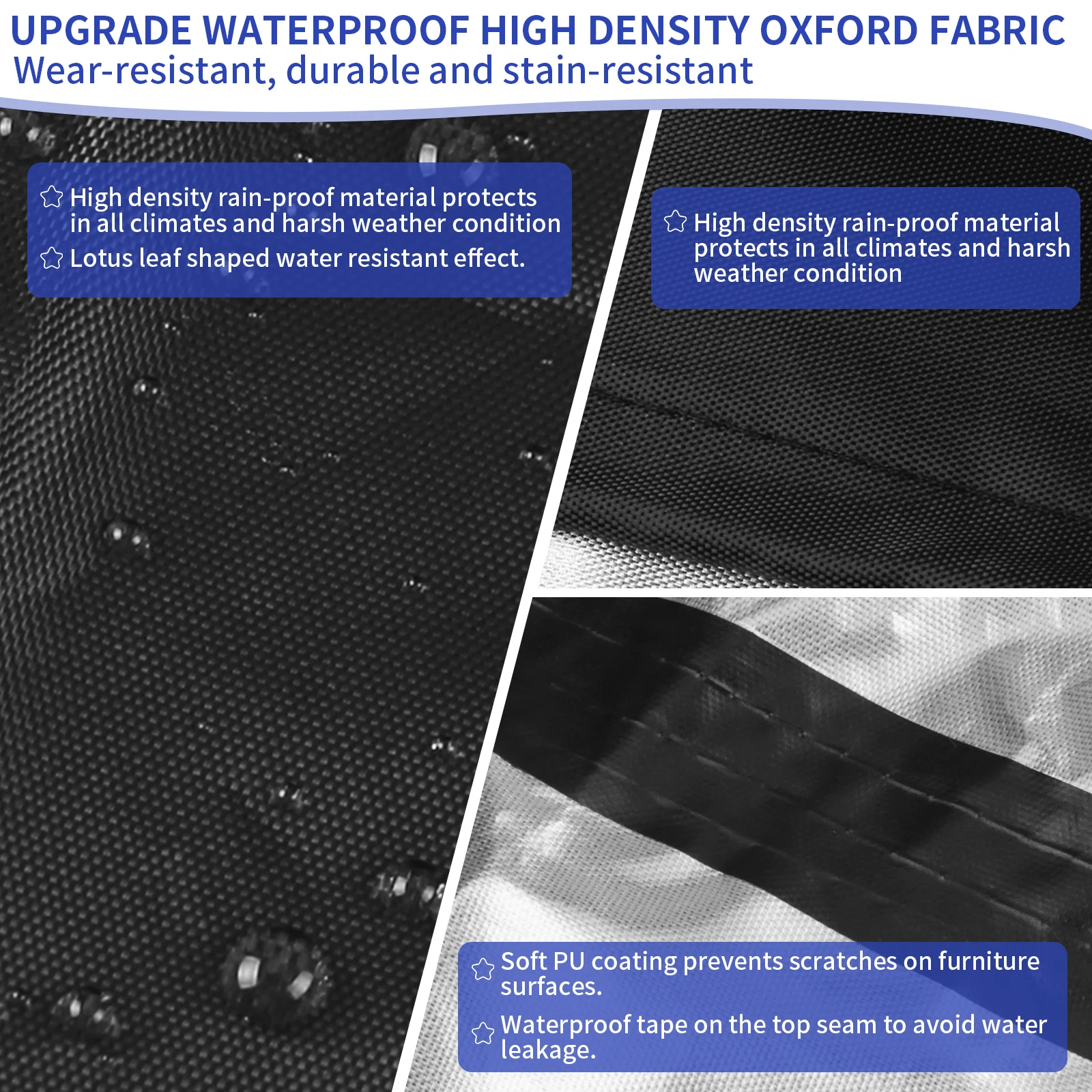 Fundas para tumbonas de ratán Oxford 210D para tumbonas, cubierta apilable, cubierta impermeable para tumbona, fundas para sillas reclinables Anti UV - imagen 4