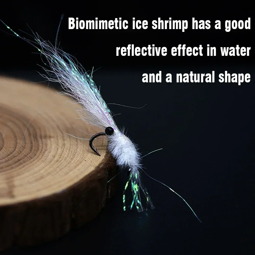 6 unids/lote camarones de hielo sal mosca lubina Steelhead trucha salmón moscas ninfa mosca para agua salada cebo de pesca con mosca de agua dulce - imagen 4
