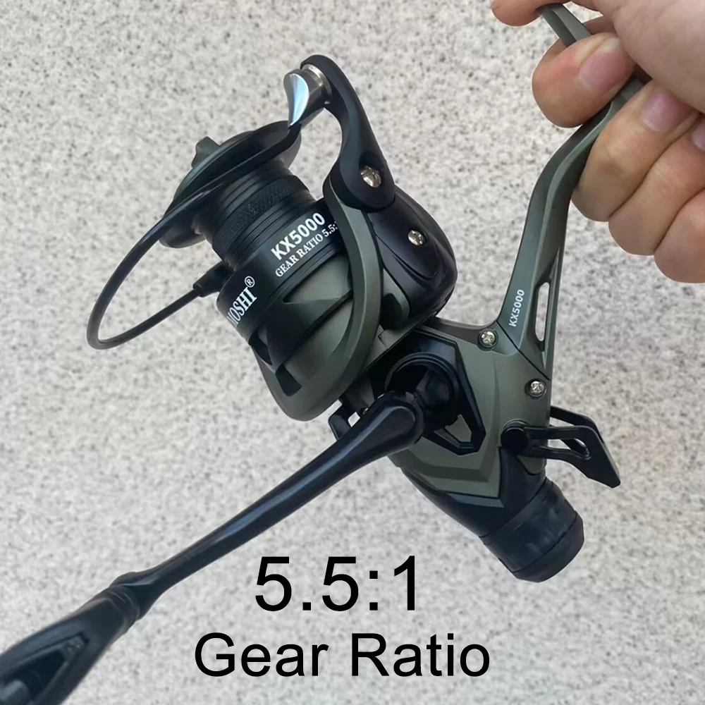 Carrete de pesca giratorio de carpa, carretes de fundición suave de doble freno, serie 3000-6000, balancín izquierdo y izquierdo intercambiable - imagen 2