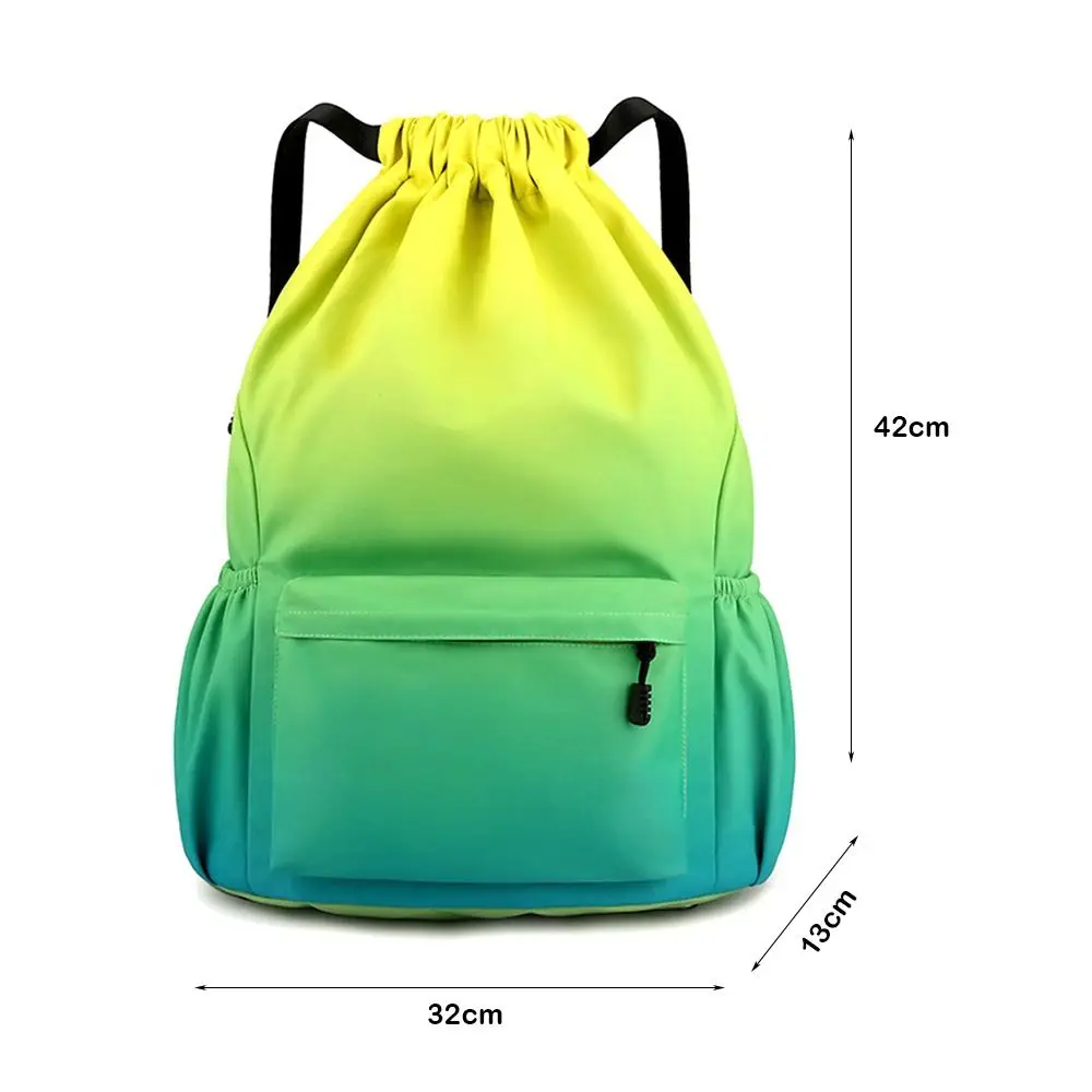 Mochila de gimnasio impermeable a la moda, mochila con cordón Premium de Color degradado, bolsa de gimnasio multifuncional de gran capacidad para mujeres y hombres - imagen 5